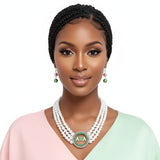 AKA Pearl Necklace Pink Green AKA Set