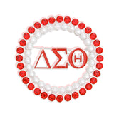 DST Brooch Red White Delta Round Pin for Women