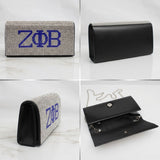 ZPB Clear and Blue Rhinestone Flap Snap Clutch Bag