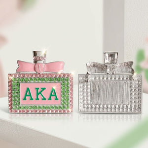 AKA Pink and Green Rhinestone Perfume Brooch