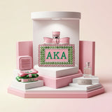 AKA Pink and Green Rhinestone Perfume Brooch