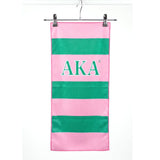 AKA Pink and Green Microfiber Stripe Hand Towel