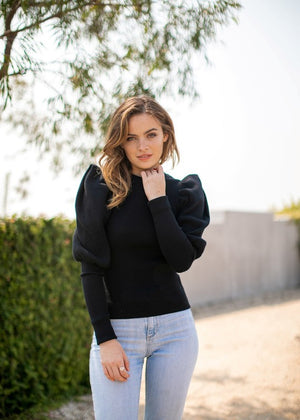 Pop Your Sleeve Top (Black)