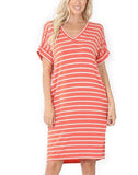 Running Errands Stripe Dress - Copper